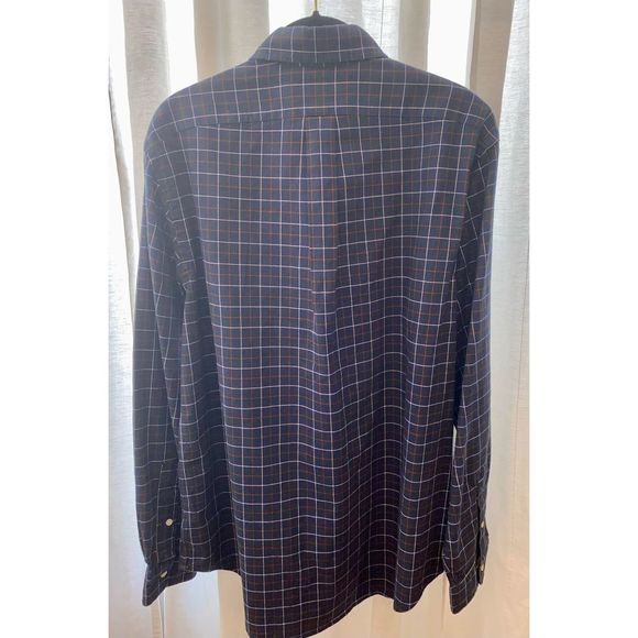 Ralph Lauren Navy Blue Checkered Cotton Button Front Shirt L - Picture 2 of 7